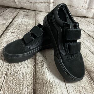 Vans Kids Sz 10.5 Toddler Black Velcro Sneakers